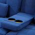 Oikiture Sofa Bed 3 Seater with Cup Holder Velvet Blue