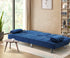 Oikiture Sofa Bed 3 Seater with Cup Holder Velvet Blue