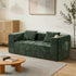 Oikiture 3‑Seater Chenille Sofa Green – Button Tufted, Compressed Box, No Assembly