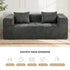 Oikiture 3‑Seater Chenille Sofa Grey – Button Tufted, Compressed Box, No Assembly