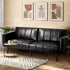 3-Seater Sofa Bed Convertible Recliner Faux Leather Black