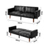 3-Seater Sofa Bed Convertible Recliner Faux Leather Black