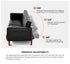 3-Seater Sofa Bed Convertible Recliner Faux Leather Black