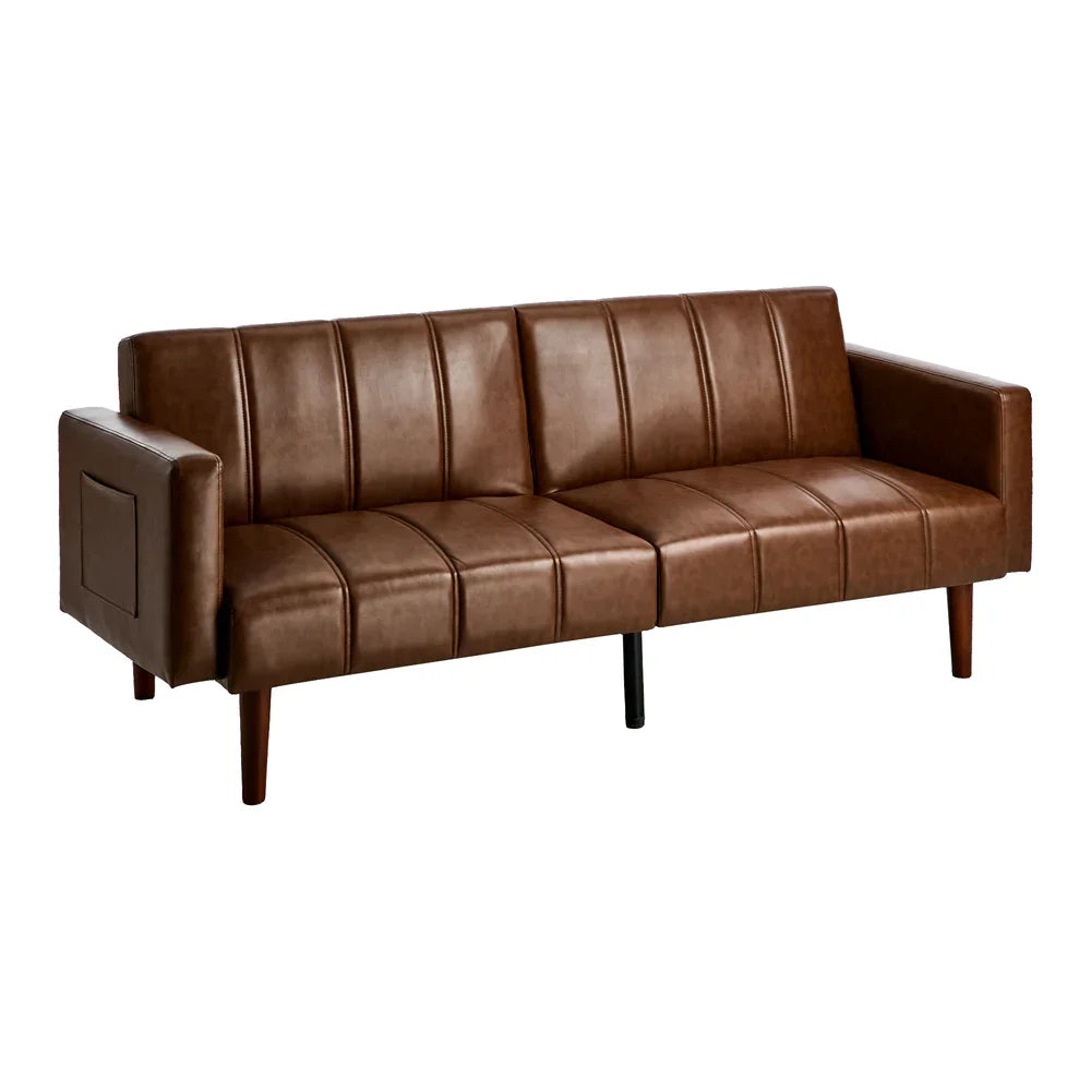 3-Seater Sofa Bed Futon Convertible Recliner Faux Leather