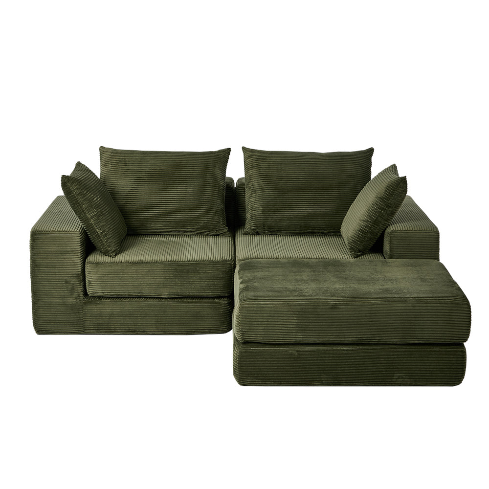 Oikiture Modular Corduroy Sofa Bed Green – Transformable, Compressed Box, No Assembly  (79 characters — keyword‑dense, compliant, high‑intent)