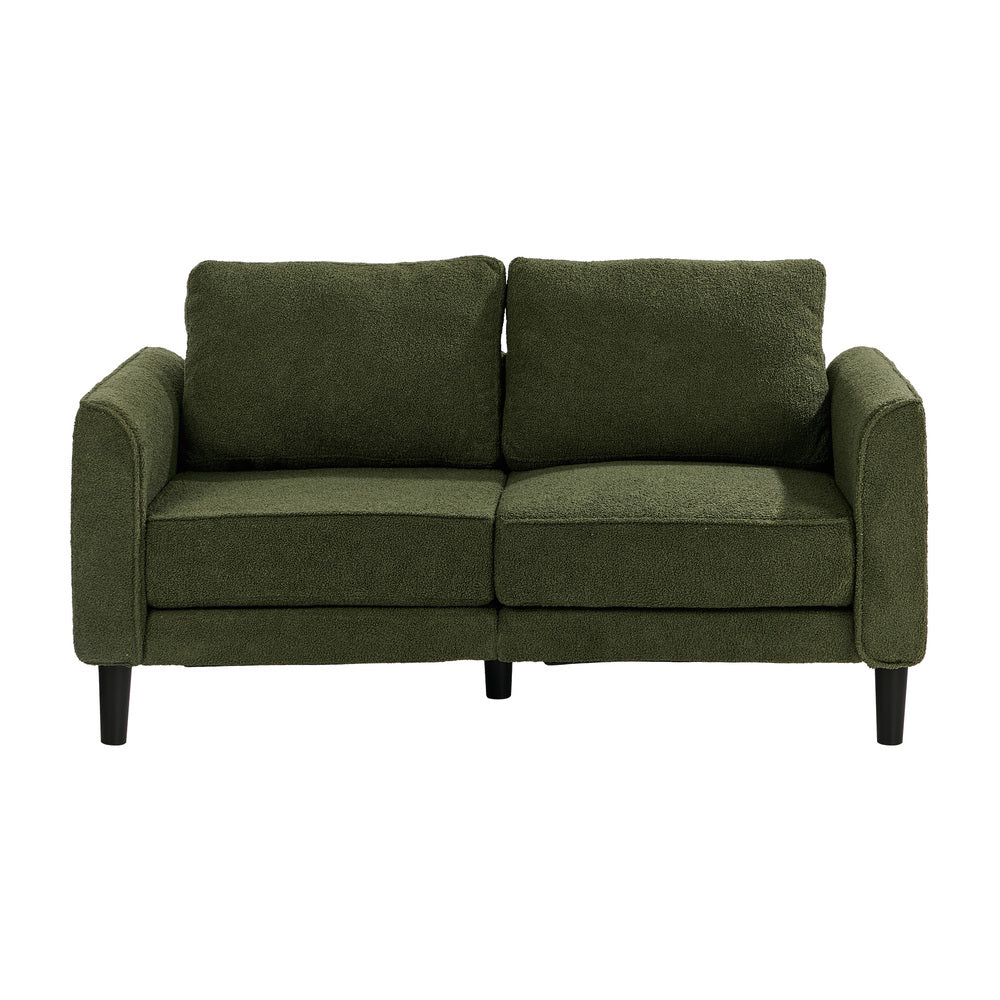 Oikiture 2 Seater Sofa 150cm Boucle Seat Green