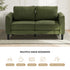 Oikiture 2 Seater Sofa 150cm Boucle Seat Green