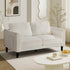 Oikiture 2‑Seater Sofa – 150cm White Bouclé, Curved Arms, HD Foam