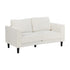 Oikiture 2‑Seater Sofa – 150cm White Bouclé, Curved Arms, HD Foam