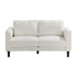 Oikiture 2‑Seater Sofa – 150cm White Bouclé, Curved Arms, HD Foam