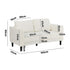 Oikiture 2‑Seater Sofa – 150cm White Bouclé, Curved Arms, HD Foam