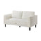 Oikiture 2‑Seater Sofa – 150cm White Bouclé, Curved Arms, HD Foam