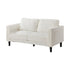 Oikiture 2‑Seater Sofa – 150cm White Bouclé, Curved Arms, HD Foam
