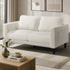 Oikiture 2‑Seater Sofa – 150cm White Bouclé, Curved Arms, HD Foam