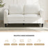 Oikiture 2‑Seater Sofa – 150cm White Bouclé, Curved Arms, HD Foam