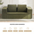 2-Seater Compressed Sofa in a Box Couch Sherpa Green