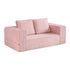 Oikiture Compressed Foam Sofa 2 Seater Pink Couch Corduroy