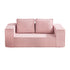 Oikiture Compressed Foam Sofa 2 Seater Pink Couch Corduroy