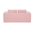 Oikiture Compressed Foam Sofa 2 Seater Pink Couch Corduroy