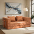 Convertible Sofa Bed Chenille Sleeper Couch Burnt Orange