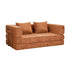Convertible Sofa Bed Chenille Sleeper Couch Burnt Orange