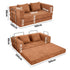 Convertible Sofa Bed Chenille Sleeper Couch Burnt Orange