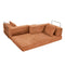 Convertible Sofa Bed Chenille Sleeper Couch Burnt Orange