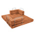 Convertible Sofa Bed Chenille Sleeper Couch Burnt Orange