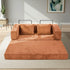 Convertible Sofa Bed Chenille Sleeper Couch Burnt Orange