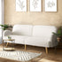 3‑Seater Sofa Bed – Sherpa Fleece, Split Backrest, White, 196cm
