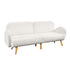 3‑Seater Sofa Bed – Sherpa Fleece, Split Backrest, White, 196cm