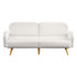3‑Seater Sofa Bed – Sherpa Fleece, Split Backrest, White, 196cm