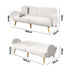 3‑Seater Sofa Bed – Sherpa Fleece, Split Backrest, White, 196cm