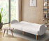 3‑Seater Sofa Bed – Sherpa Fleece, Split Backrest, White, 196cm