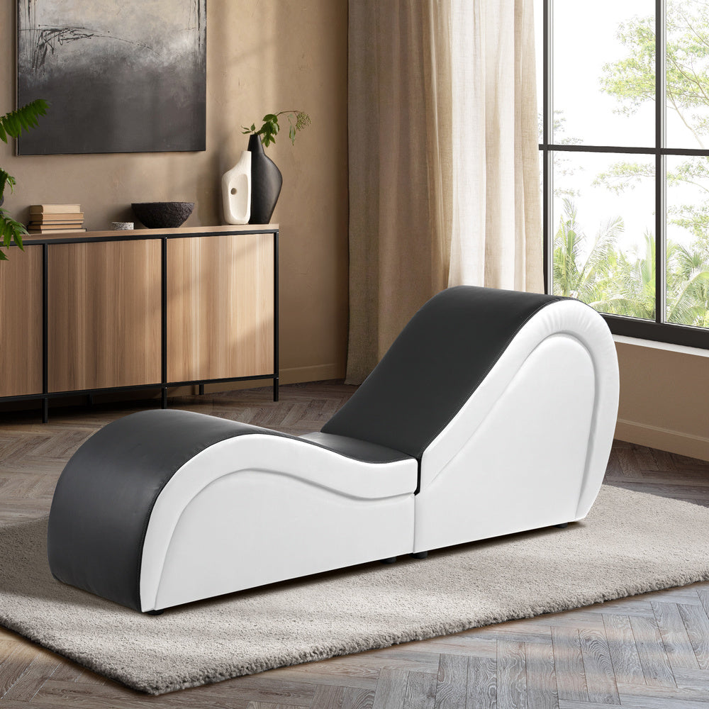 Tantra Sofa Love Seat Chaise Lounge Couples Yoga Bed BK&WH