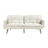 Oikiture 3-Seater Sofa Bed Convertible Boucle Sherpa Lounge Couch White