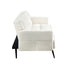 Oikiture 3-Seater Sofa Bed Convertible Boucle Sherpa Lounge Couch White