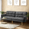 3 Seater Velvet Sofa Bed Grey Adjustable Convertible Couch
