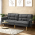 Sofa Bed Convertible Velvet 3-Seater Grey