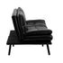 Oikiture Sofa Bed Futon Lounge Couch Convertible Leather 3-Seater Black