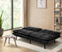 Oikiture Sofa Bed Futon Lounge Couch Convertible Leather 3-Seater Black