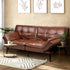Oikiture Sofa Bed 3-Seater Convertible Leather Brown