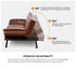 Oikiture Sofa Bed 3-Seater Convertible Leather Brown