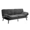 Oikiture Sofa Bed Futon Lounge Couch Convertible Polyester 3-Seater Grey