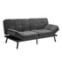 Oikiture Sofa Bed Futon Lounge Couch Convertible Polyester 3-Seater Grey