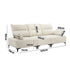 3 Seater Couch Sofa Chenille Adjustable Armrest Beige