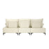 3 Seater Couch Sofa Chenille Adjustable Armrest Beige