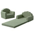 Shell Kids Fold Out Sofa & Bed Sherpa Boucle Green
