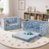 Oikiture Kids Fold Out Sofa Bed Dinosaur Flannel Blue