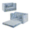 Oikiture Kids Fold Out Sofa Bed Dinosaur Flannel Blue